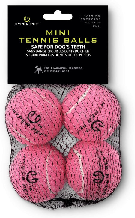 MINI Tennis Balls for Dogs (Pet Safe Dog Ball Dog Tennis Balls for Exercise & Training) Dog Ball Interactive Dog Toys Work with K9 Kannon MINI Dog Ball Launcher - 4 Pack MINI Pink