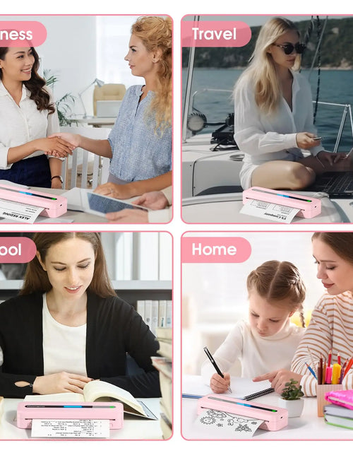 Load image into Gallery viewer, Portable Printer Wireless for Travel 300DPI Thermal Inkless Bluetooth Mobile Printer Compatible with Android Ios Phone &amp; Laptops
