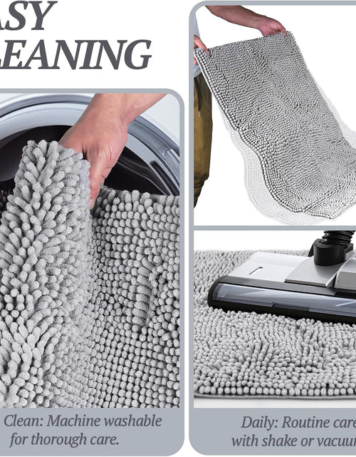 Load image into Gallery viewer, Cat Litter Mat, Litter Trapping Mat, 35"× 25" Cat Kitty Litter Rug with Waterproof Back, Super Soft for Cat'S Paws, Machine Washable, Grey

