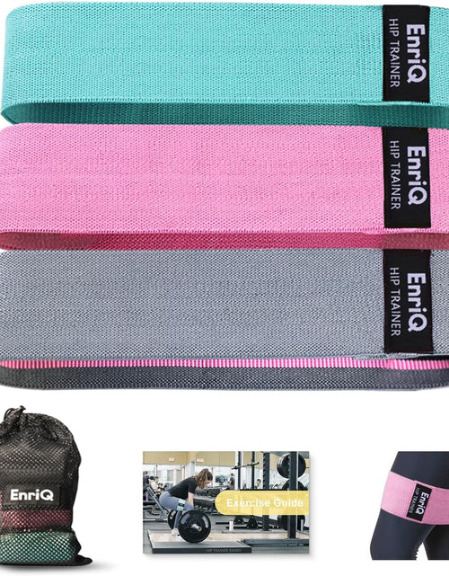 Load image into Gallery viewer, Booty Bands Fabric Resistance Bands for Legs and Butt - Non Slip Cloth Hip Bands Elastic Workout Bands - Activate Glutes and Thighs - Made of Premium Elastic Fabric
