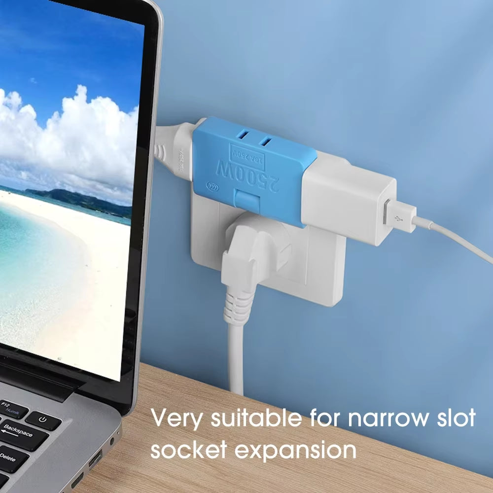 3-Port Rotatable US Plug Adapter – Compact Power, Anywhere You Go
