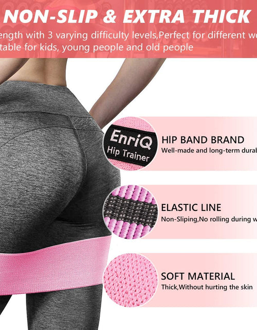 Load image into Gallery viewer, Booty Bands Fabric Resistance Bands for Legs and Butt - Non Slip Cloth Hip Bands Elastic Workout Bands - Activate Glutes and Thighs - Made of Premium Elastic Fabric
