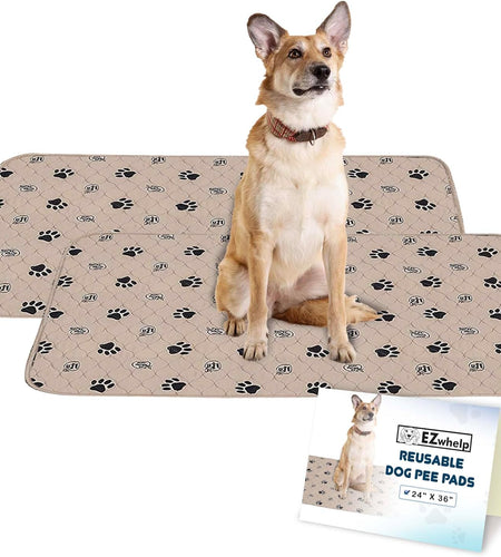 Reusable Dog Pee Pads for Dogs - Waterproof Potty Training Pee Pad - Washable Dog Training Pads W/ Rounded Corners Puppy Pad - Lightweight & Laminated Whelping Pad Dog Mat Pet Supplies - 2 Pk