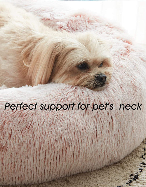 Load image into Gallery viewer, Calming Dog Bed &amp; Cat Bed, Anti-Anxiety Donut Dog Cuddler Bed, Warming Cozy Soft Dog round Bed, Fluffy Faux Fur Plush Dog Cat Cushion Bed for Small Medium Dogs and Cats (20"/24"/27"/30")
