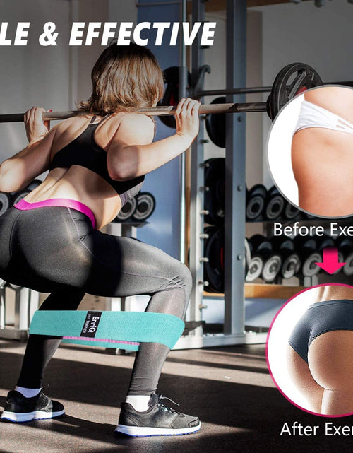 Load image into Gallery viewer, Booty Bands Fabric Resistance Bands for Legs and Butt - Non Slip Cloth Hip Bands Elastic Workout Bands - Activate Glutes and Thighs - Made of Premium Elastic Fabric
