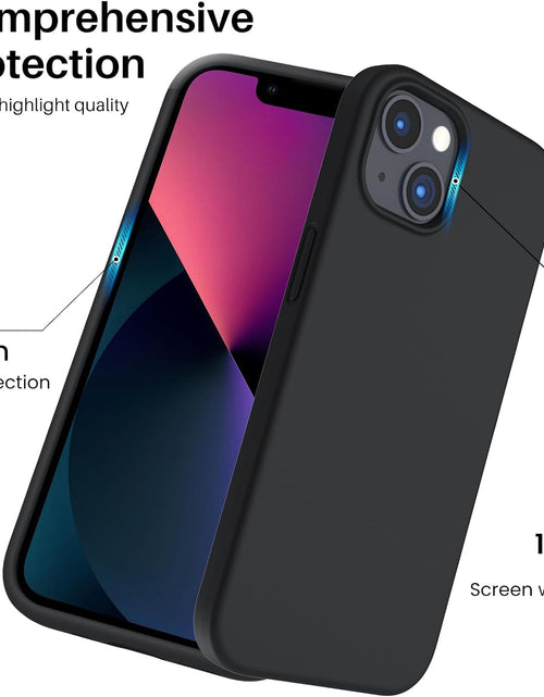 Load image into Gallery viewer, Shockproof Liquid Silicone Designed for Iphone 13 Case Gel Rubber Full Body Protection Anti-Shock Cover Case Drop Protection 6.1Inch-Black
