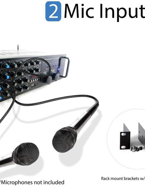 Load image into Gallery viewer, Dual Channel Bluetooth Mixing Amplifier - 2000W Rack Mount Karaoke Sound Mixer Audio Home Stereo Receiver Box System W/ RCA, USB, AUX - for Speaker, PA, Home Theater, Studio/Stage -  PMXAKB2000

