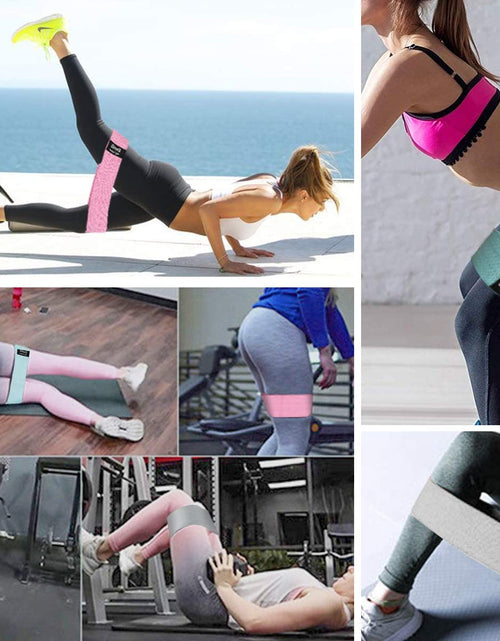 Load image into Gallery viewer, Booty Bands Fabric Resistance Bands for Legs and Butt - Non Slip Cloth Hip Bands Elastic Workout Bands - Activate Glutes and Thighs - Made of Premium Elastic Fabric
