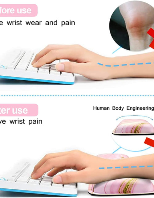 Load image into Gallery viewer, Keyboard Wrist Rest Mouse Pad Wrist Support for Computer Desktop/Laptop/Notebook Memory Foam Keyboard Pad Ergonomic Hand Rest Wrist Cushion for Home Office Gaming - Pink Fluid
